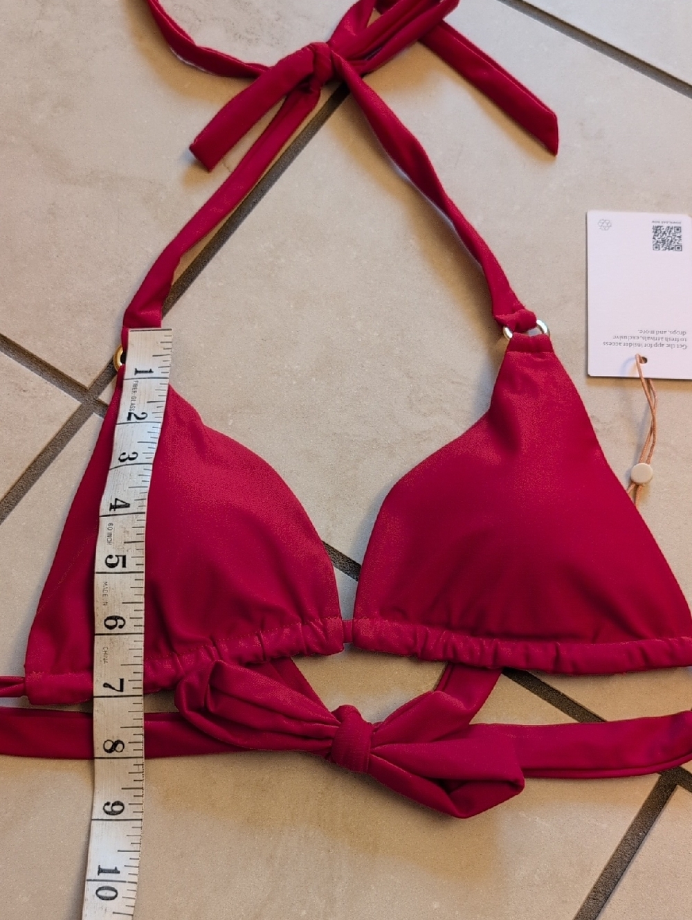 NWT Quince Bikini Set Top & Italian High-rise High-leg Bottom Cherry Red Size S - Picture 13 of 15